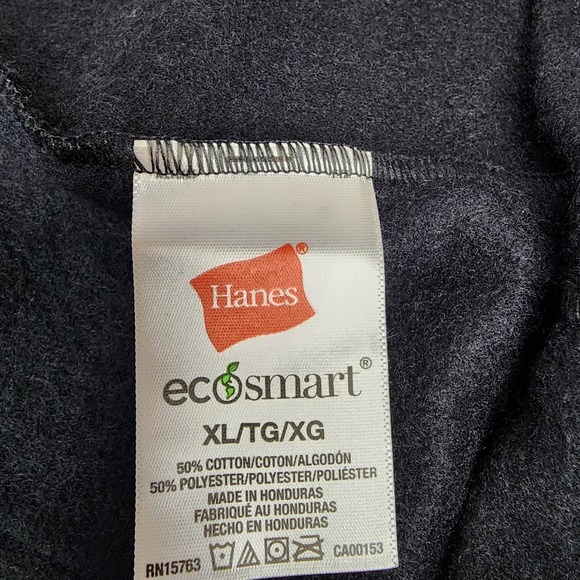 New Hanes EcoSmart Joggers Mens Size XL Black Fleece Sweatpants Pockets - Picture 3 of 11